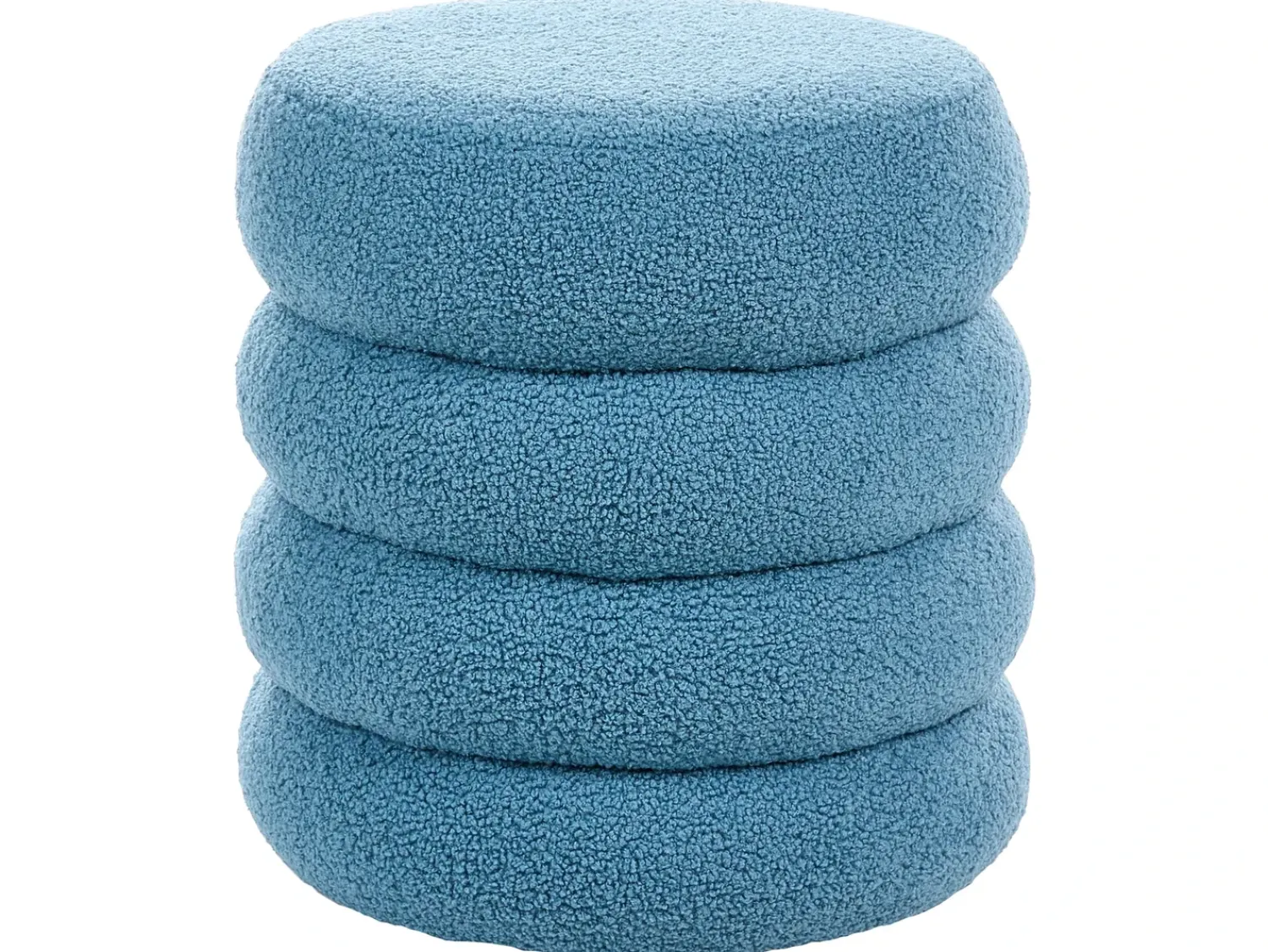 Clearance Beliani Pouf SUMPTER Bouclé Blu