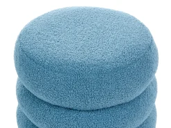 Clearance Beliani Pouf SUMPTER Bouclé Blu