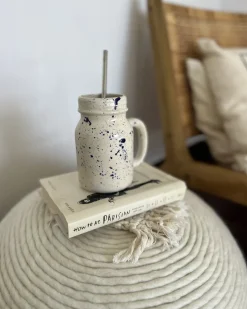 Discount Beliani Pouf TAKHABI Lana Bianco
