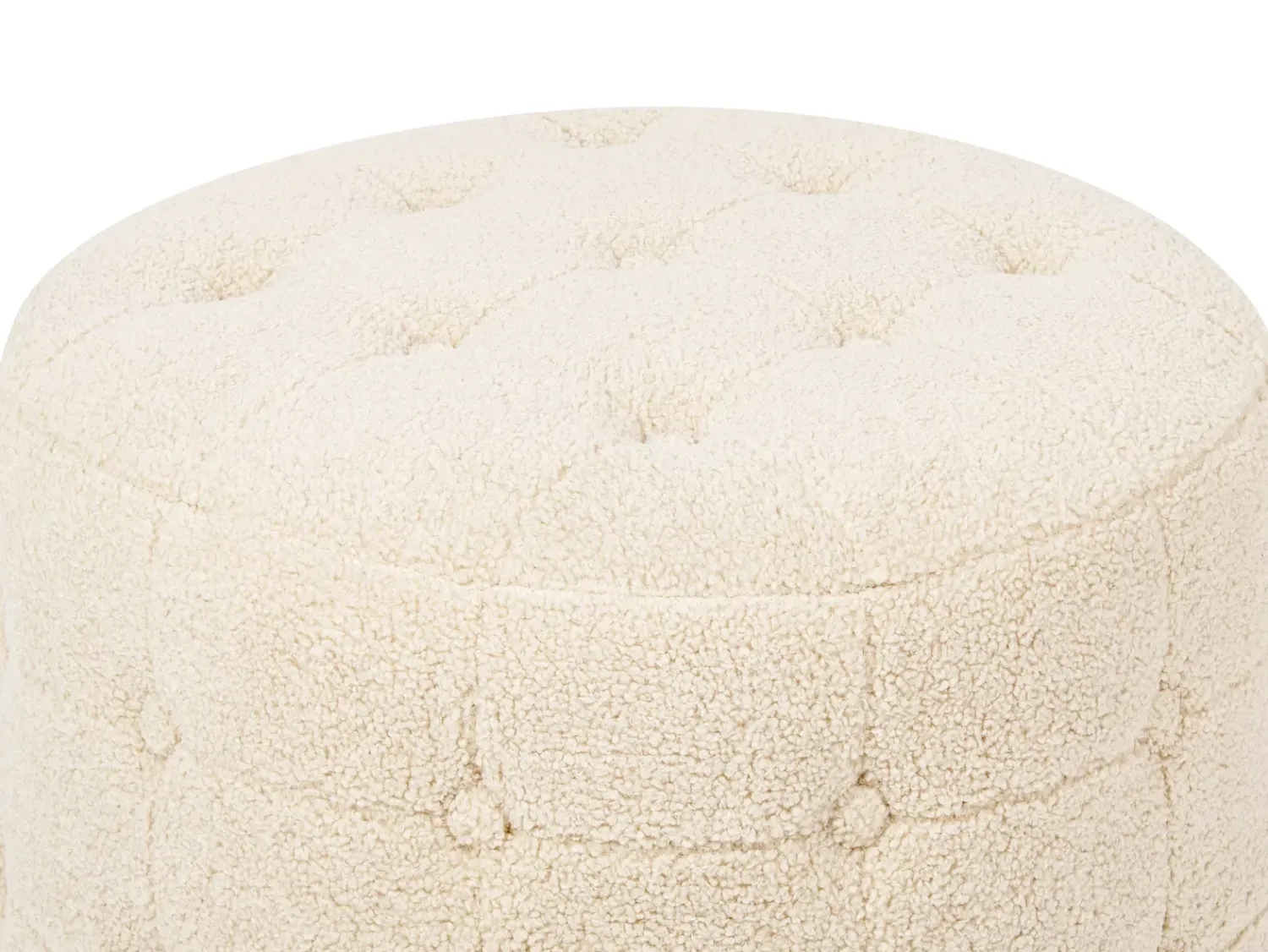 Hot Beliani Pouf TAMPA Bouclé Beige