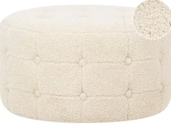 Hot Beliani Pouf TAMPA Bouclé Beige
