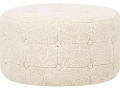 Hot Beliani Pouf TAMPA Bouclé Beige