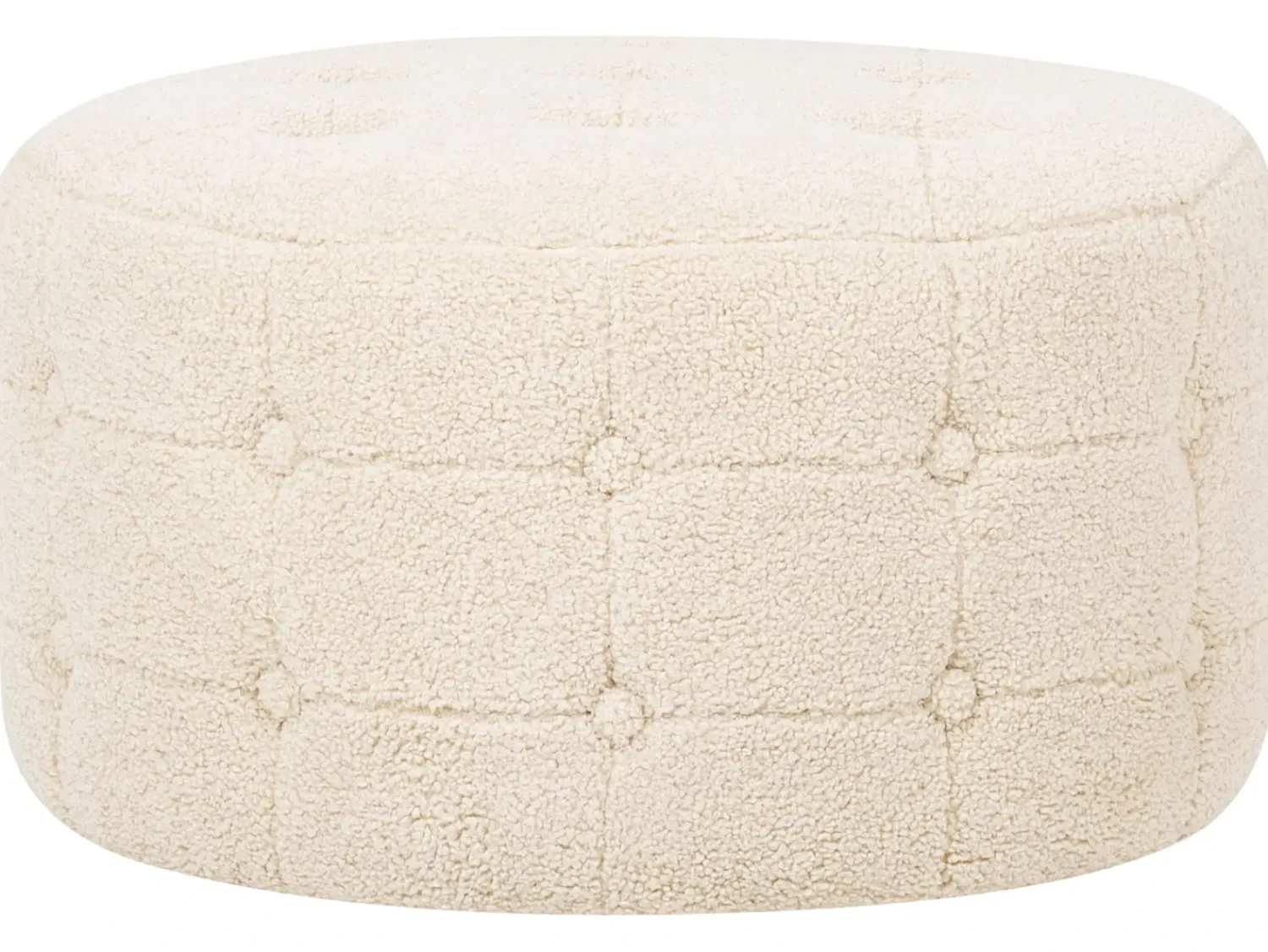 Hot Beliani Pouf TAMPA Bouclé Beige