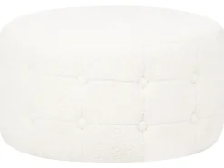 Beliani Pouf TAMPA Bouclé Bianco