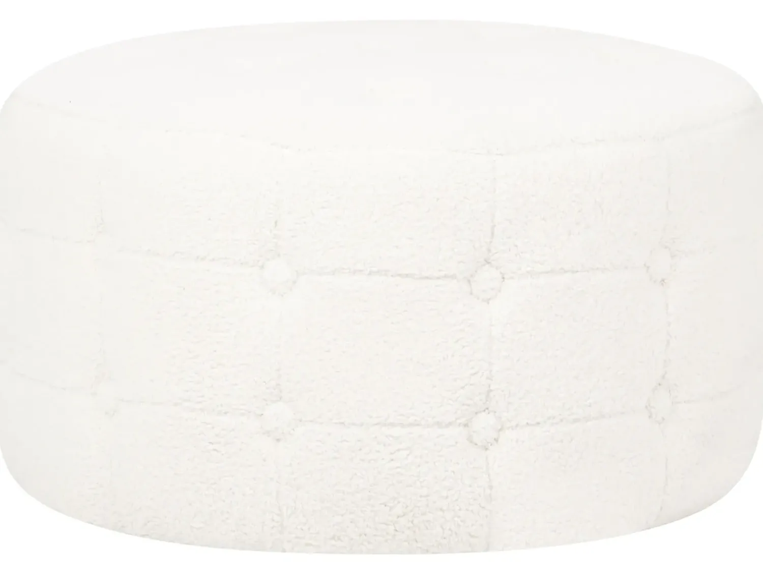 Beliani Pouf TAMPA Bouclé Bianco