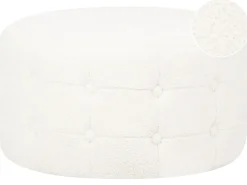 Beliani Pouf TAMPA Bouclé Bianco