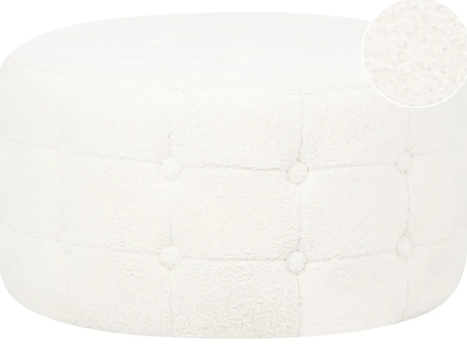 Beliani Pouf TAMPA Bouclé Bianco
