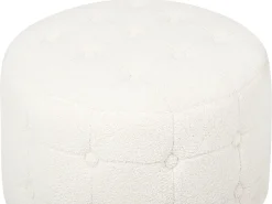 Beliani Pouf TAMPA Bouclé Bianco
