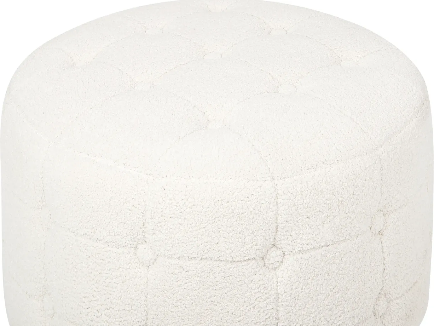 Beliani Pouf TAMPA Bouclé Bianco