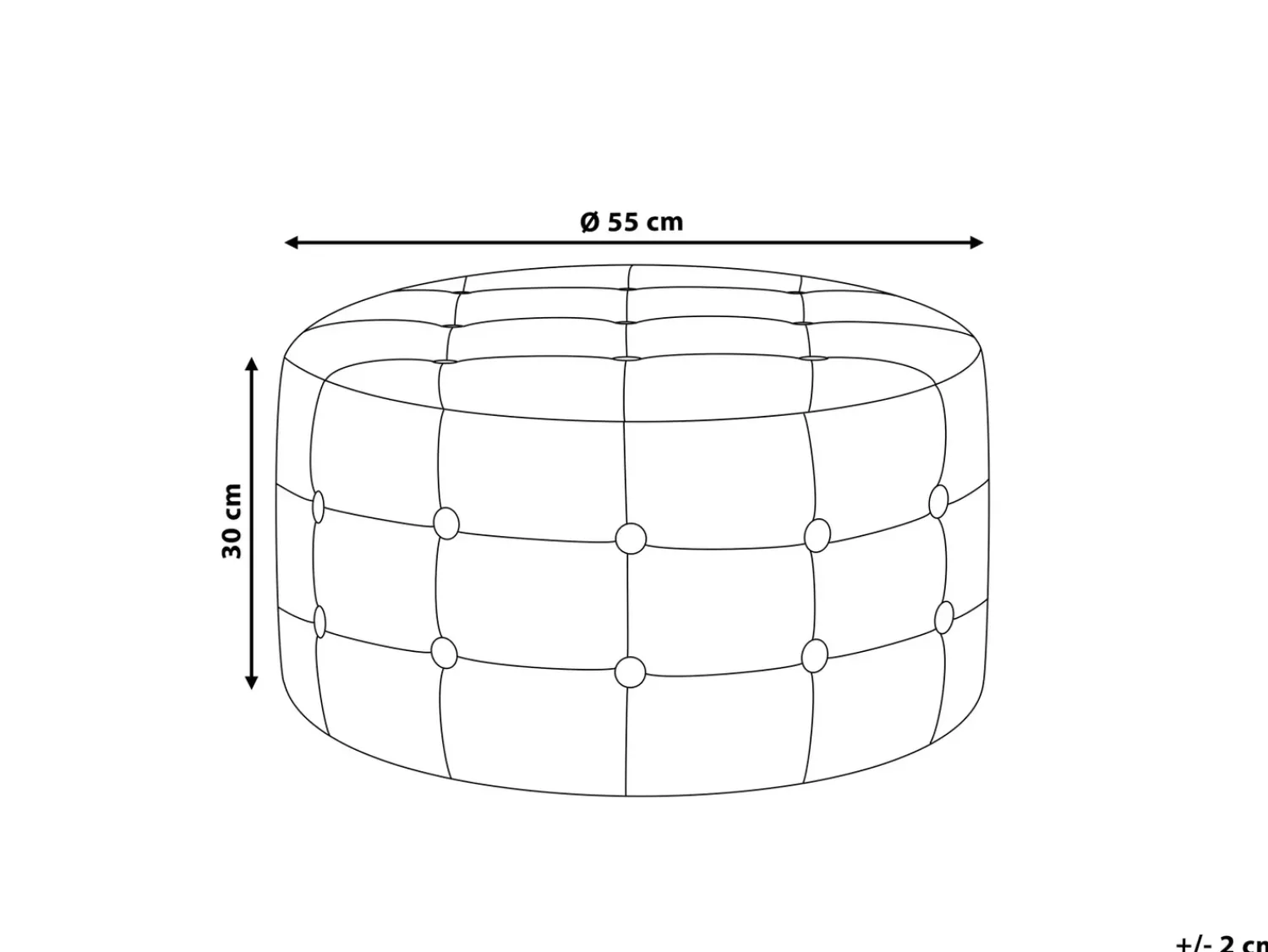Beliani Pouf TAMPA Bouclé Bianco