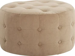 Hot Beliani Pouf TAMPA Velluto sabbia Beige