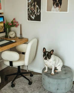 Sale Beliani Pouf TAMPA Velluto chiaro Grigio