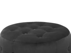Beliani Pouf TAMPA Velluto Nero