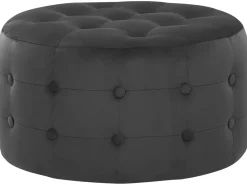 Beliani Pouf TAMPA Velluto Nero