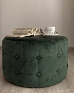Best Beliani Pouf TAMPA Velluto scuro Verde