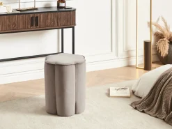 Outlet Beliani Pouf TAPPEN Velluto Tortora Beige