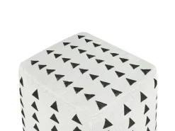 Online Beliani Pouf TARODI Cotone Bianco sporco Bianco Nero