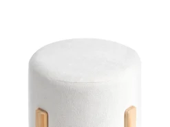 Outlet Beliani Pouf TERRY Ciniglia Bianco sporco Bianco Marrone