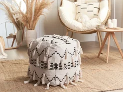 Online Beliani THONDI Cotone Beige Beige Nero