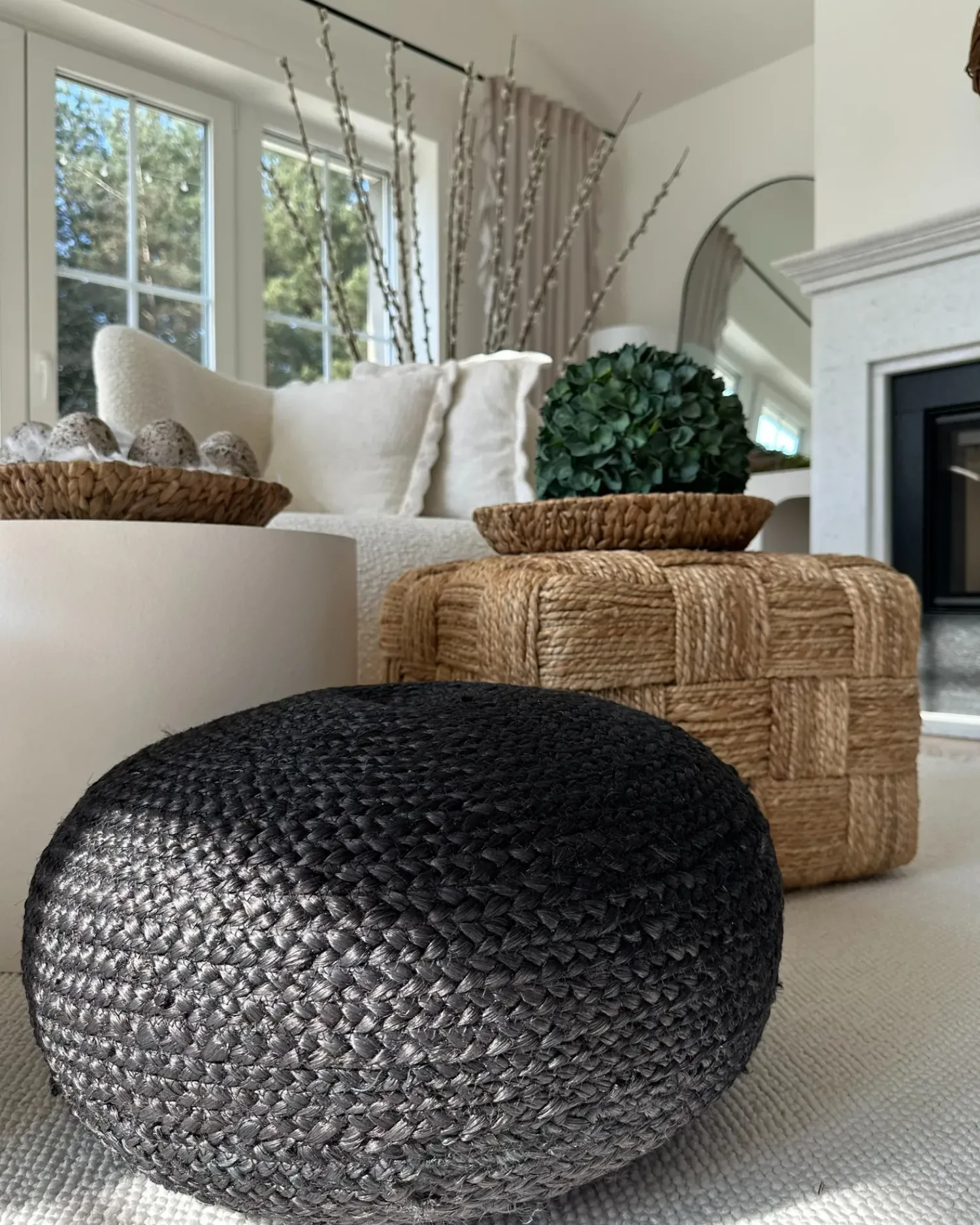 Beliani Pouf TIFELT Iuta Nero