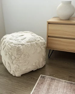 Online Beliani Pouf Trapuntato MULTAN Cotone Beige