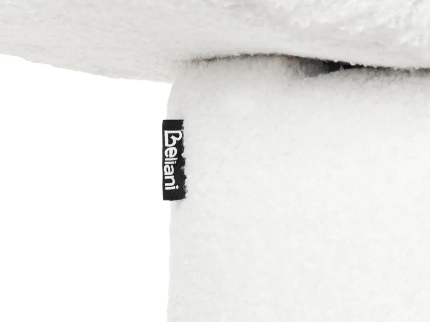 Clearance Beliani Pouf Trapuntato RIDDLE Bouclé sporco Bianco