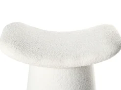Clearance Beliani Pouf Trapuntato RIDDLE Bouclé sporco Bianco