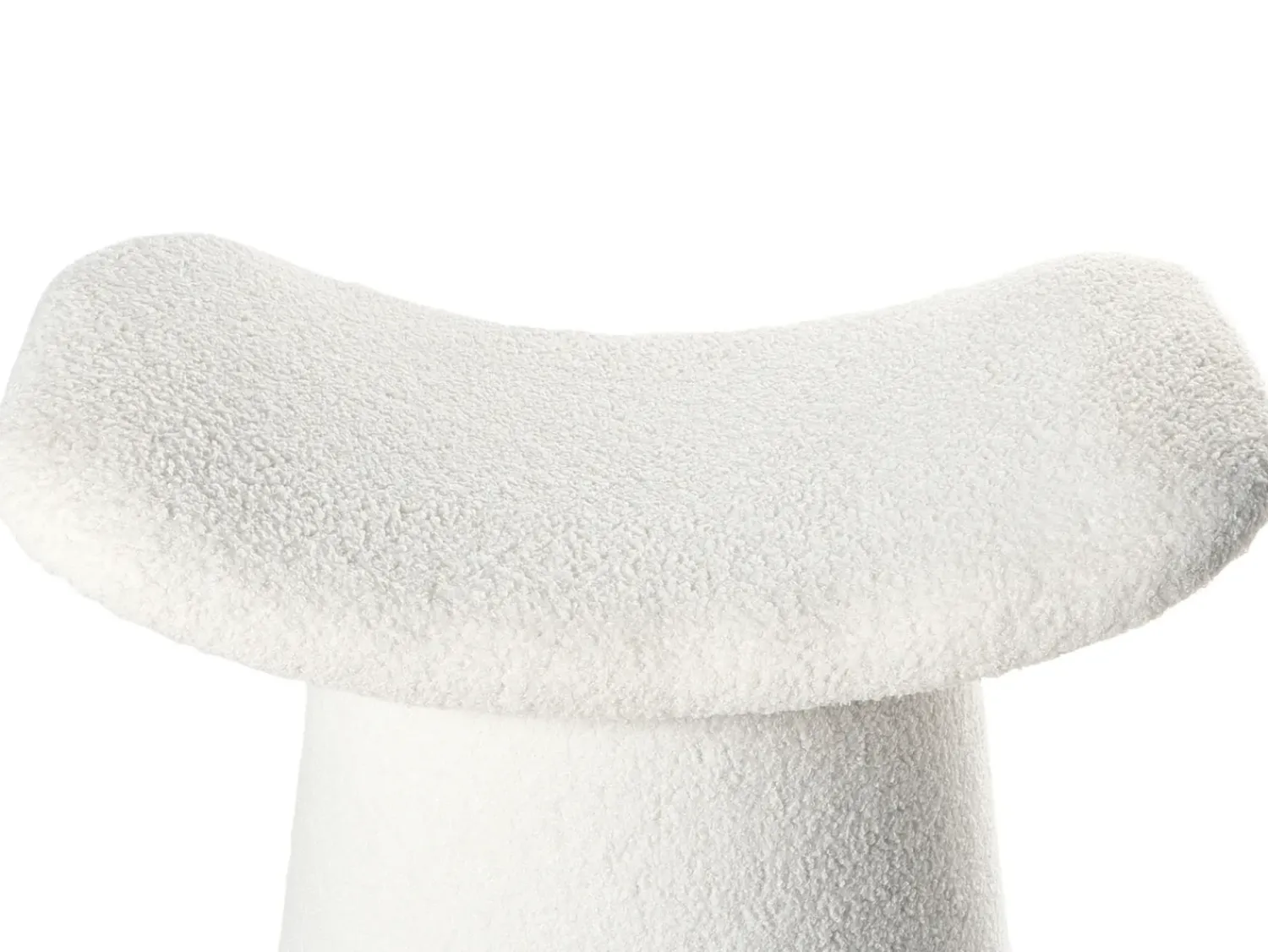Clearance Beliani Pouf Trapuntato RIDDLE Bouclé sporco Bianco