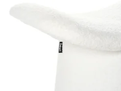 Clearance Beliani Pouf Trapuntato RIDDLE Bouclé sporco Bianco