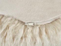 Clearance Beliani Pouf TUKKI Finta pelliccia chiaro Beige