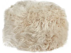 Clearance Beliani Pouf TUKKI Finta pelliccia chiaro Beige