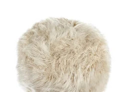 Clearance Beliani Pouf TUKKI Finta pelliccia chiaro Beige