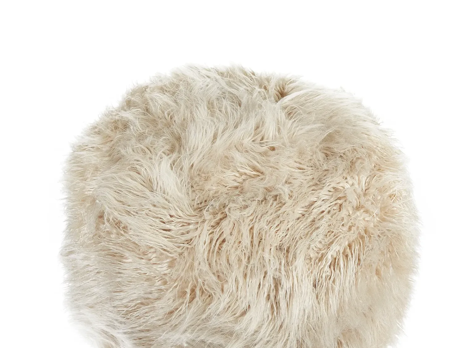 Clearance Beliani Pouf TUKKI Finta pelliccia chiaro Beige