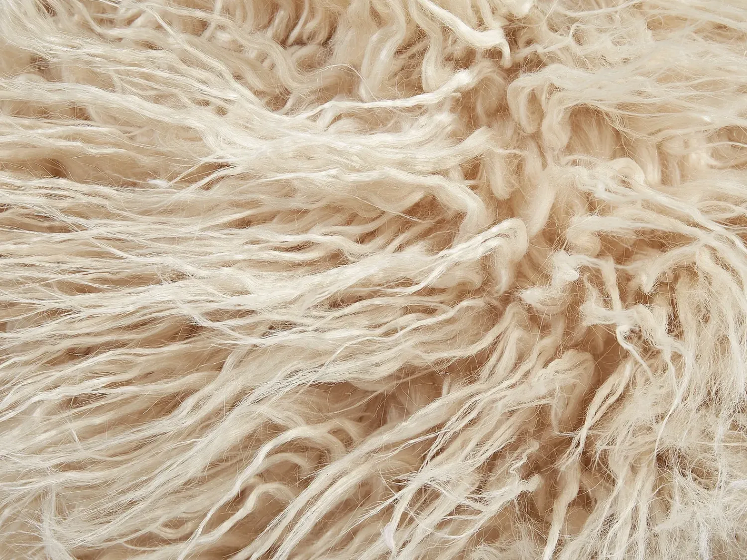 Clearance Beliani Pouf TUKKI Finta pelliccia chiaro Beige