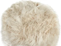 New Beliani Pouf TUKKI Finta pelliccia chiaro Beige