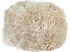 New Beliani Pouf TUKKI Finta pelliccia chiaro Beige