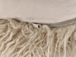 Hot Beliani Pouf TUKKI Finta pelliccia Beige