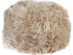 Hot Beliani Pouf TUKKI Finta pelliccia Beige