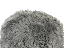 Clearance Beliani Pouf TUKKI Finta pelliccia Grigio