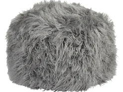 Clearance Beliani Pouf TUKKI Finta pelliccia Grigio