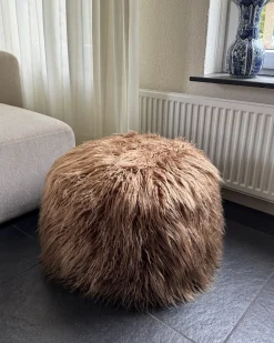 Best Beliani Pouf TUKKI Finta pelliccia Marrone