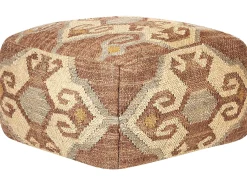 Beliani Pouf URPAD Iuta Multicolore Beige Rosso Multicolore