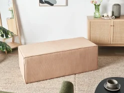 Outlet Beliani Pouf VINITA Velluto a coste Beige