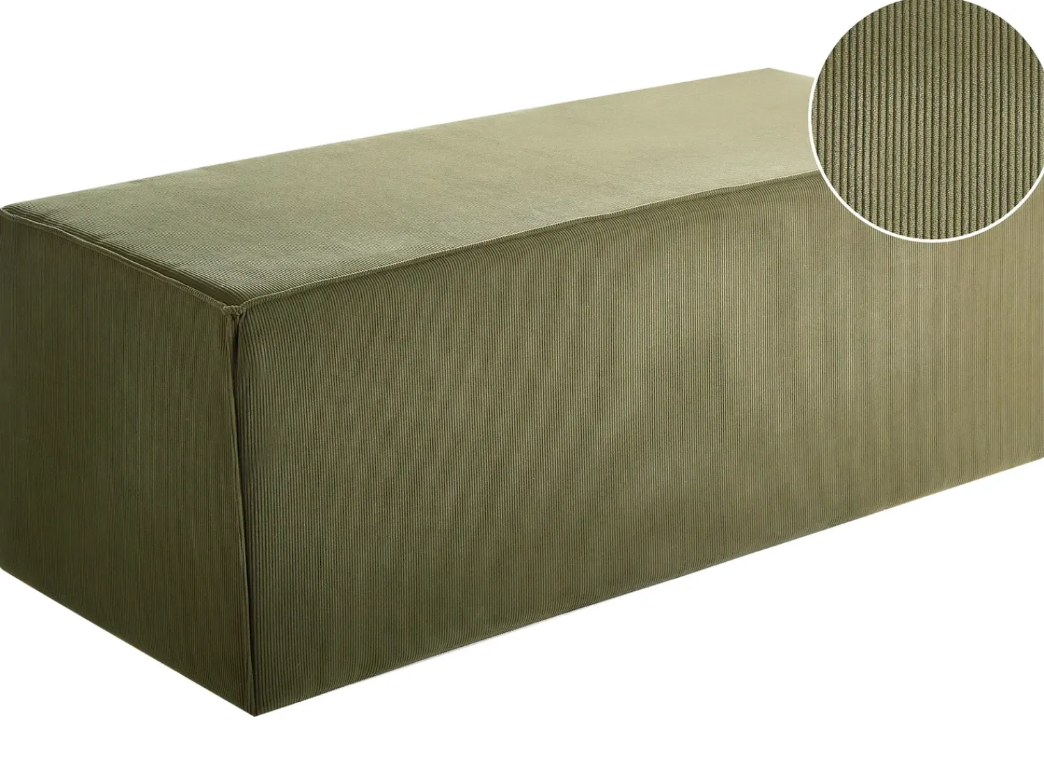 Hot Beliani Pouf VINITA Velluto a coste scuro Verde
