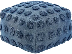 Hot Beliani Pouf VISHVI Cotone Blu