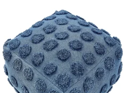 Hot Beliani Pouf VISHVI Cotone Blu