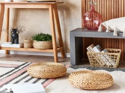 Outlet Beliani Pouf WAHOO Giacinto d'acqua Beige Beige Naturale