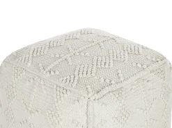New Beliani Pouf WARANGAL Cotone Bianco