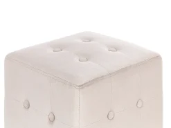 Hot Beliani Pouf WISCONSIN Velluto chiaro Beige
