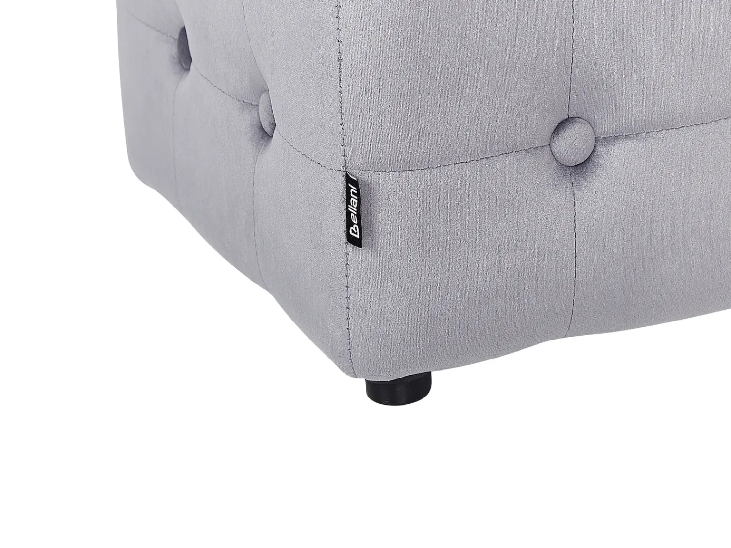 Clearance Beliani Pouf WISCONSIN Velluto Grigio